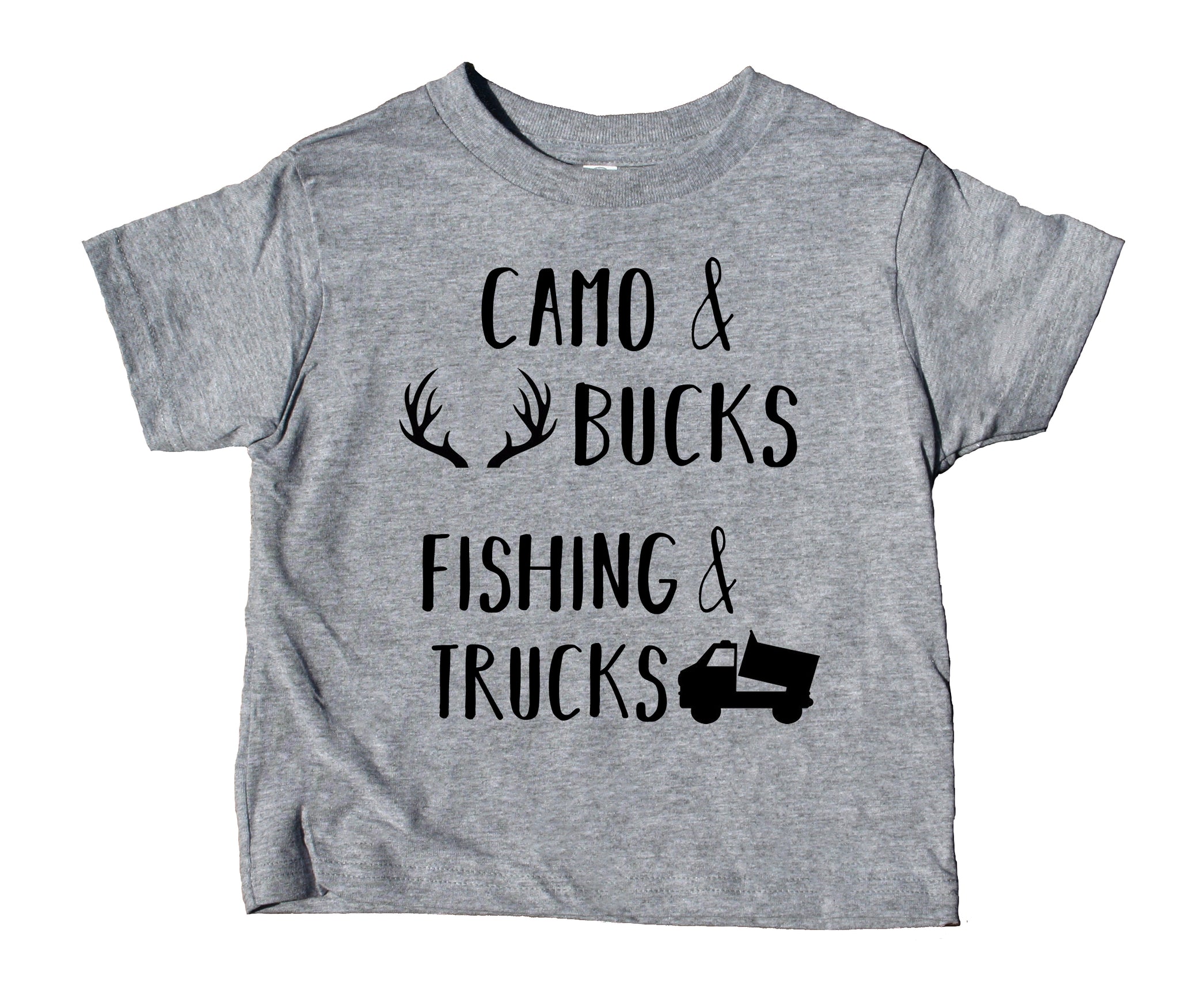 Camo And Bucks Fishing And Trucks Shirt Funny Cute Boy Clothes Kids Bi –  Sunray Clothing
