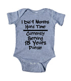 I Did 9 Months Hard Time Baby Bodysuit Funny Graphic Newborn Infant Girl Boy Baby Shower Gift Clothing