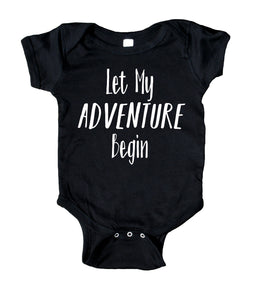 Let My Adventure Begin Baby Bodysuit Funny Cute Newborn Infant Girl Boy Baby Shower Gift Clothing
