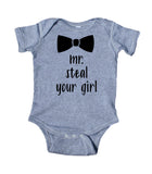 Mr Steal Your Girl Baby Bodysuit Funny Cute Boy Newborn Gift Baby Shower Infant Clothing
