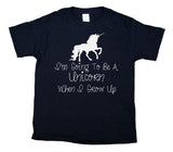 I'm Going To Be A Unicorn When I Grow Up Youth Shirt Cute Girls Kids Clothing T-shirt