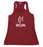Fit Mom Tank Top Yoga Gym Running Parenthood Mom Life Flowy Racer Back Shirt