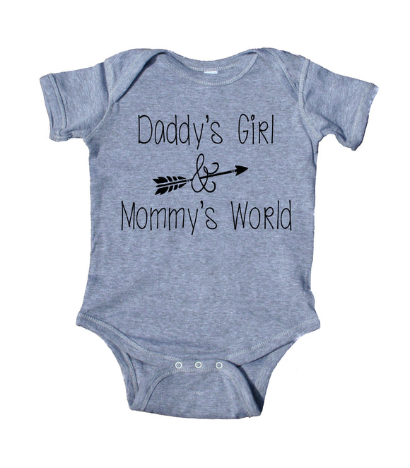 Daddy's Girl Mommy's World Bodysuit Cute Baby Bodysuits Baby