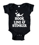 Hook Line And Stinker Baby Bodysuit Funny Fish Infant Girl Boy Gift Clothing