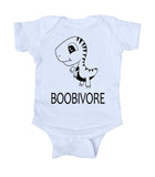 Boobivore, Dinosaur, Baby Boy Girl Onesie White