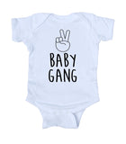 Baby Gang Peacesign Hands Onesie Boy Girl Clothing White