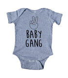 Baby Gang Peacesign Hands Onesie Boy Girl Clothing Grey