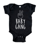 Baby Gang Peacesign Hands Onesie Boy Girl Clothing Black