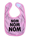 Nom Nom Nom Baby Bib Funny Gender Neutral  Baby Shower Gift Newborn
