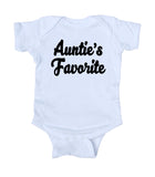 Auntie's Favorite Baby Niece Nephew Onesie White