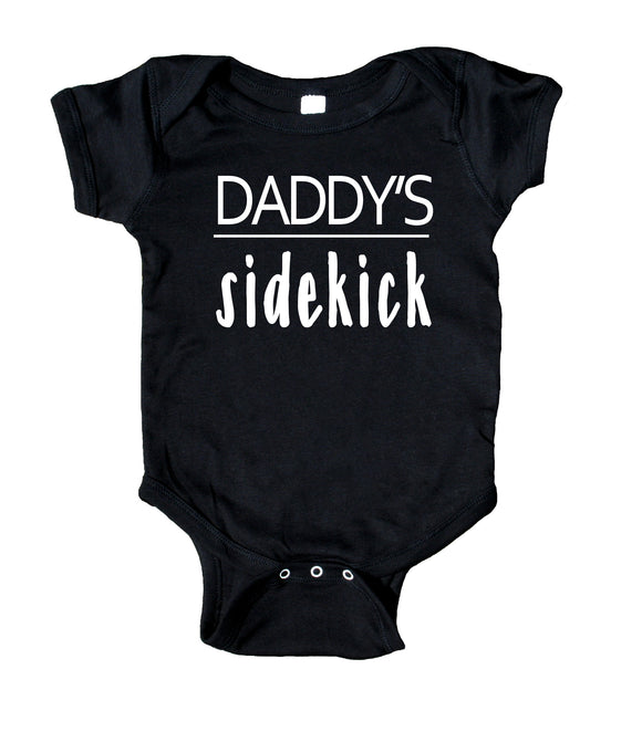 Daddy's Sidekick Baby Boy Girl Onesie Black