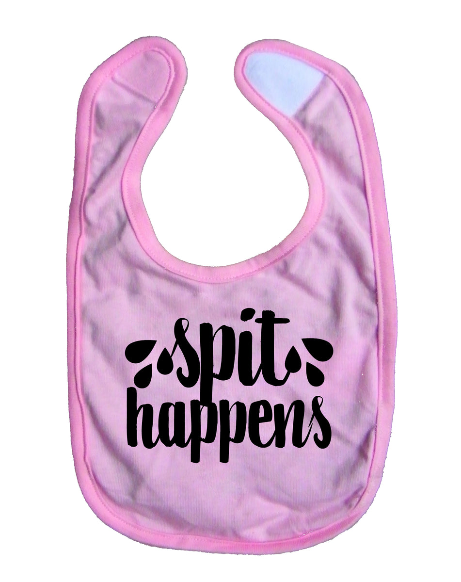Spit Happens Baby Bib Funny Baby Shower Gift New Born Unisex – Sunray ...