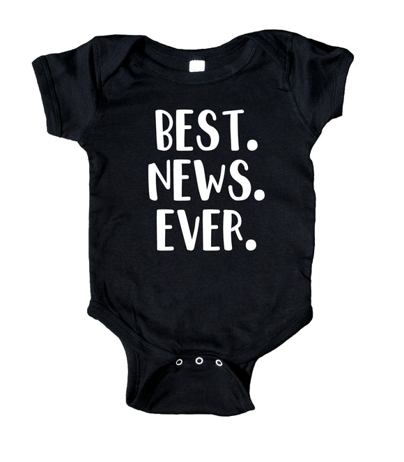 Best News Ever, Pregnancy Announcement, Boy Girl Baby Onesie Black