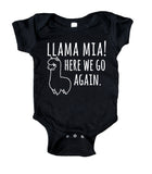 Llama Mia Here We Go Again Baby Bodysuit Cute Funny Boy Girl Infant Clothing