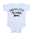 Daddy's Little Mechanic. Tool, Baby Boy's Onesie White