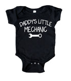 Daddy's Little Mechanic. Tool, Baby Boy's Onesie Black