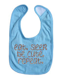 Eat Sleep Be Cute Repeat Baby Bib Sparkly Girl Food Bib