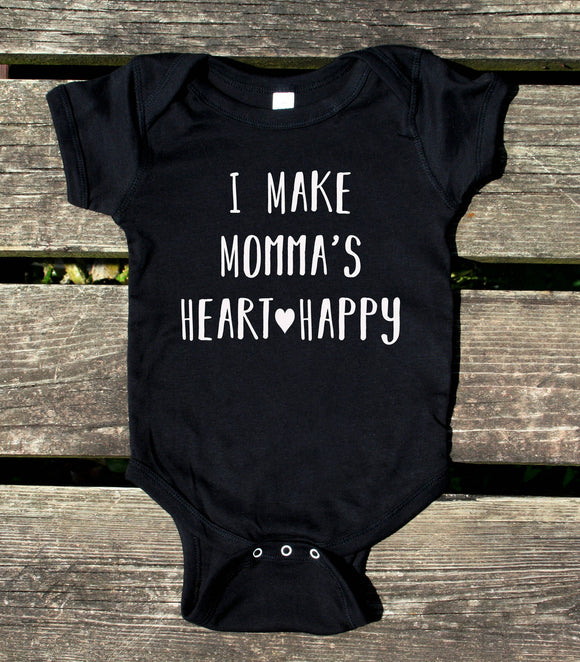 I Make Momma's Heart Happy Baby Onesie Cute Newborn Infant Girl Boy Baby Shower Gift Clothing