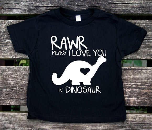 Rawr Means I Love You In Dinosaur Toddler Shirt Cute Dino Boy Girl Kids Birthday Clothing