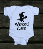 Wicked Cute Witch Baby Bodysuit Funny Halloween Costume Newborn Infant Girl Clothing