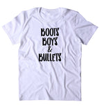 Boots Boys & Bullets Shirt Cowgirl Southern Bell Country Guns T-shirt