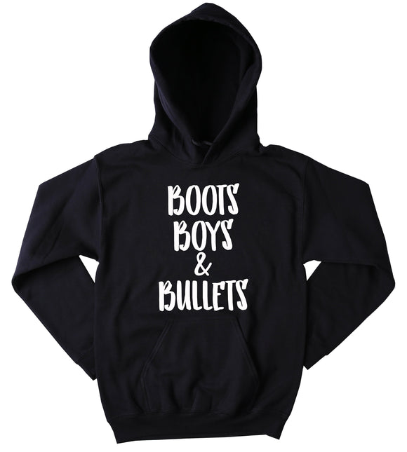 Funny Boots Boys & Bullets Sweatshirt Southern Girl Country Redneck Guns Southern Belle Women's Hoodie