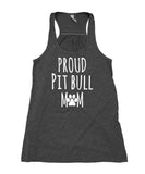 Proud Pit Bull Mom Tank Top Dog Breed Puppy Pet Women's Flowy Racerback Tank