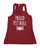 Proud Pit Bull Mom Tank Top Dog Breed Puppy Pet Women's Flowy Racerback Tank