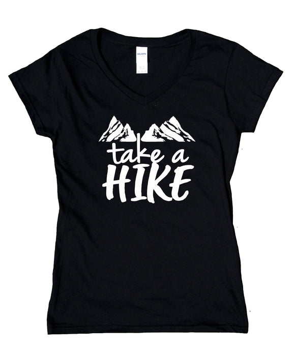Hiking Shirt Take A Hike Mountain Travel Travelling V-Neck T-Shirt