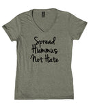 Peace Shirt Spread Hummus Not Hate Yoga Inspirational Hippie V-Neck T-Shirt