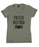 Proud Hound Mom Shirt Hound Dog Breed Puppy V-Neck T-Shirt