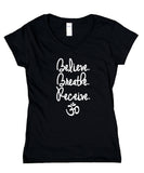 Believe Breathe Receive Shirt Positive Yoga Meditation OM Tee Yogi V-Neck T-Shirt