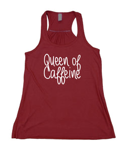 Queen Of Caffeine Tank Top Coffee Lover Energy Drinks Flowy Racerback Tank