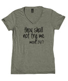 Moody Shirt Thou Shall Not Try Me Saying Mom Life Attitude Tumblr V-Neck T-Shirt