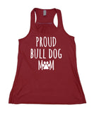 Proud Bull Dog Mom Tank Top American Bull Dog Puppy Pet Women's Flowy Racerback Tank