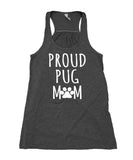 Proud Pug Mom Tank Top Dog Breed Puppy Pet Women's Flowy Racerback Tank