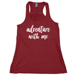 Adventure Tank Top Adventure With Me Travelling Buddy Travel Flowy Racerback Statement Tank