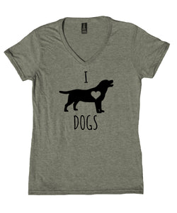 I Love Dogs Shirt Dog Mom Animal Lover V-Neck T-Shirt