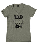 Proud Poodle Mom Shirt Poodle Dog Breed Puppy V-Neck T-Shirt