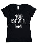 Proud Rottweiler Mom Shirt Rottweiler Dog Breed Puppy V-Neck T-Shirt