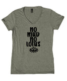 Lotus Quote Shirt No Mud No Lotus Tee Positive Yoga V-Neck T-Shirt