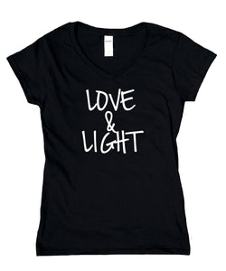 Love And Light Shirt Mediate Yoga Meditation Positive Tee Yogi V-Neck T-Shirt