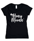Honey Moon Shirt Honey Moonin' Wedding Newlyweds Gift Beach V-Neck T-Shirt
