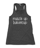 Muscle Up Buttercup Tank Top Work Out Lifting Gym Racerback Tank