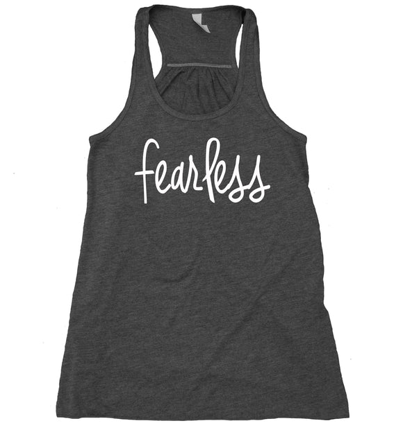 Fearless Tank Top Feminist Positive Strong Women's Flowy Racerback Tank Shirt