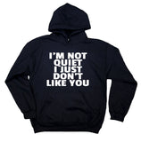 Rude Attitude Sweatshirt I'm Not Quiet I Just Don't Like You Statement Anti Social Sarcasm Hoodie