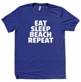 Eat Sleep Beach Repeat Shirt Surfer California Ocean Vacation Surfing Life Guard T-shirt