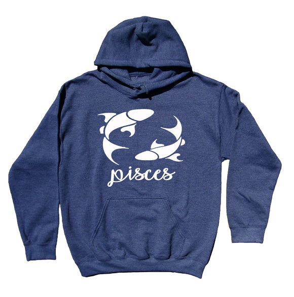 Pisces Horoscope Symbol Hoodie Zodiac Sign Astrological February March Birthday Sweatshirt