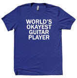 Worlds Okayest Guitar Player Shirt Band Guitarist Tee Music Rocker T-shirt