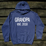 First Time Grandpa Hoodie Grandpa Est. 2018 New Granddad Sweatshirt